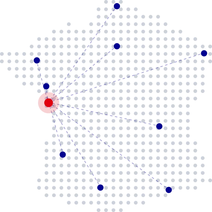 Carte des livraisons en France depuis la Vendée